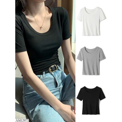 AM12977 ÁO THUN CỔ TRÒN NỮ
