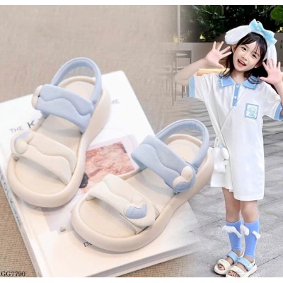 GG7790  SANDAL 2 QUAI ĐÍNH TRÁI TYM CHO BÉ GÁI
