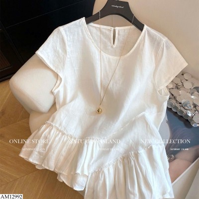 AM12992 ÁO CỔ TRÒN LỆCH TÀ CHO NỮ