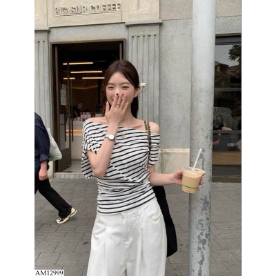 AM12999 ÁO KẺ LỆCH VAI HÃNG W.G.W.E