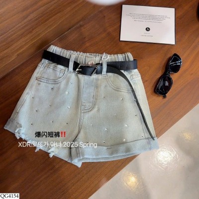 QG4154 QUẦN SHORT JEAN ĐÍNH HẠT CHO BÉ