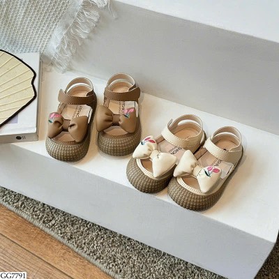 GG7791 SANDAL KÍN MŨI ĐÍNH NƠ BG