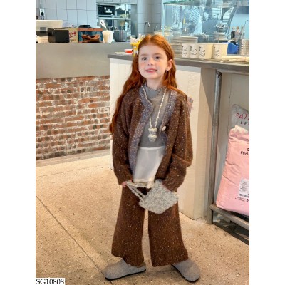 SG10808 BỘ CARDIGAN LEN BÉ GÁI