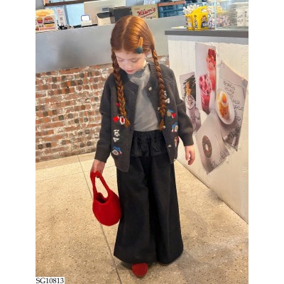 SG10813 SET ÁO CARDIGAN MIX QUẦN ỐNG RỘNG BG