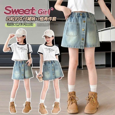 QG4151 QUẦN SHORT JEAN GIẢ VÁY CHO BÉ GÁI