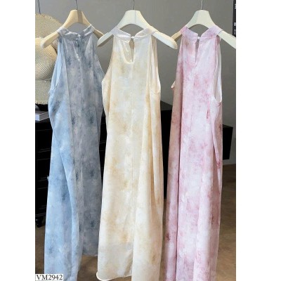 VM2942  VÁY CỔ YẾM DÁNG DÀI ANNA