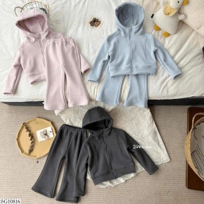 SG10816 SET BỘ ÁO NỈ CÓ MŨ MIX QUẦN ỐNG LOE