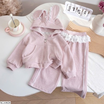 SG10828 BỘ TAI THỎ PHỐI REN BG