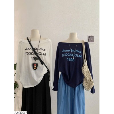 AM13017 ÁO THUN CHỮ DÀI TAY NỮ