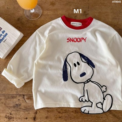 AT8045 ÁO PHÔNG DÀI TAY CÚN SNOOPY BÉ TRAI
