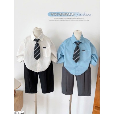 ST6122 SET ÁO SƠ MI KÈM CÀ VẠT MIX QUẦN DÀI BT