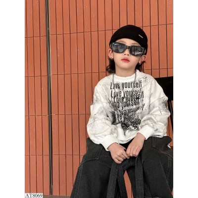 AT8069  ÁO NỈ LOANG GIẢ 2 LỚP
