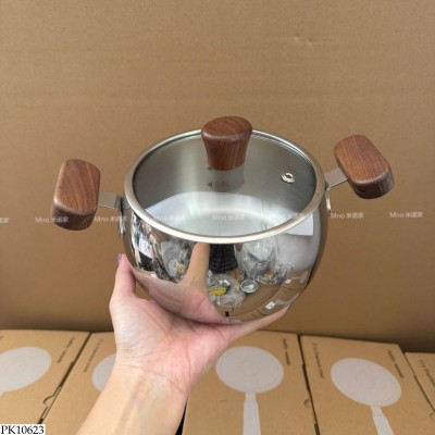 PK10623 NỒI THÉP KHÔNG GỈ TAY CẦM GỖ