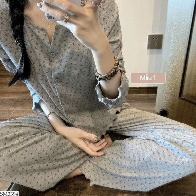 SM3394 BỘ NGỦ HỌA TIẾT DÀI TAY NỮ