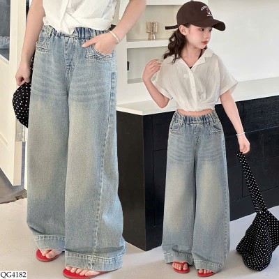 QG4182 QUẦN JEAN SUÔNG CHO BÉ GÁI