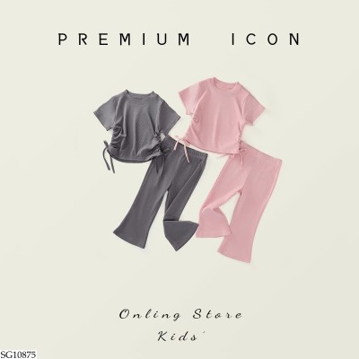 SG10875 SET ÁO RÚT EO PHỐI QUẦN ỐNG LOE PREMIUM ICON