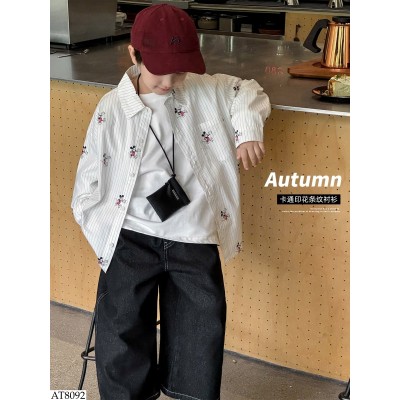 AT8092 ÁO SƠ MI MICKEY KẺ SỌC AOAOKIDS BT