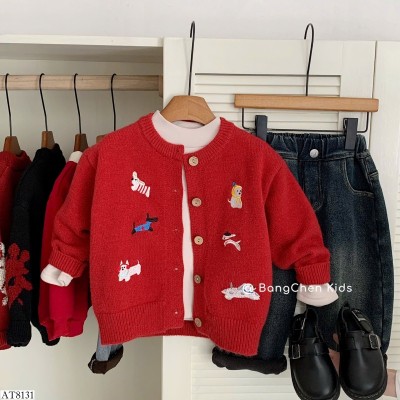 AT8131  ÁO LEN CARDIGAN HỌA TIẾT CHO BÉ