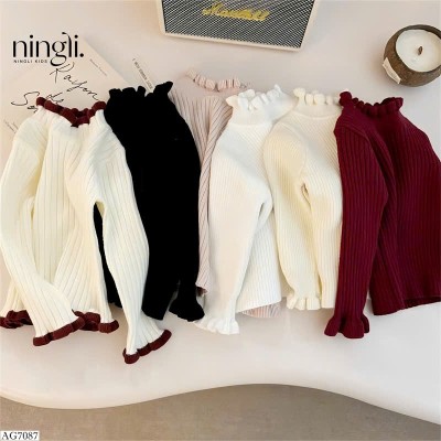 AG7087 ÁO LEN CỔ BÈO NINGLI