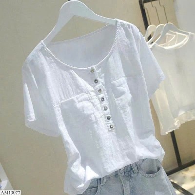 AM13077 ÁO SƠ MI CỔ TRÒN