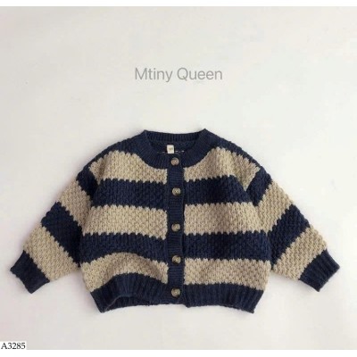 A3285 ÁO LEN CARDIGAN KẺ CHO BÉ