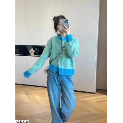 AM13120 ÁO KHOÁC LEN CARDIGAN PHỐI MÀU