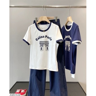AM13124 ÁO CỘC TAY CỔ TRÒN HÃNG IN BLUE