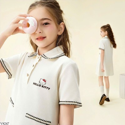 V8247 VÁY SUÔNG CỘC TAY HELLO KITTY CHO BG