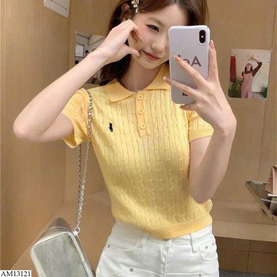 AM13121 ÁO POLO LEN THÊU NGỰA NỮ