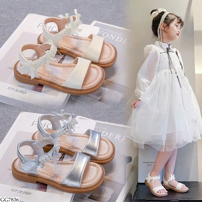 GG7836 SANDAL QUAI NGANG ĐÍNH NGỌC BG