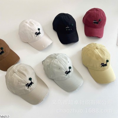M4313 MŨ LƯỠI TRAI THÊU HÌNH MÈO CHO BÉ