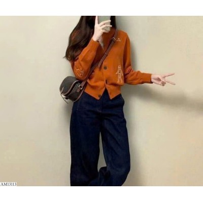 AM13113  ÁO LEN CARDIGAN HỌA TIẾT