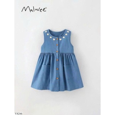 V8246 VÁY SÁT NÁCH PHỐI CÚC HÃNG MALWEE