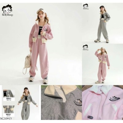 SG10915 BỘ NỈ THỂ THAO CHO BÉ GÁI