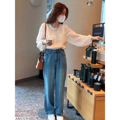 AM13155 ÁO SƠ MI CỔ VIỀN REN CHO NỮ
