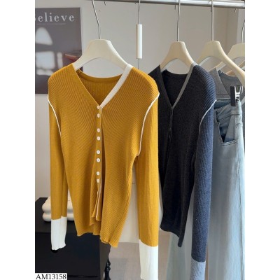 AM13158 ÁO LEN CARDIGAN DỆT KIM PHỐI MÀU ANNA