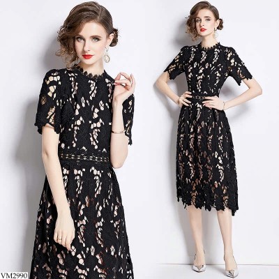VM2990 VÁY REN DÁNG CHỮ A