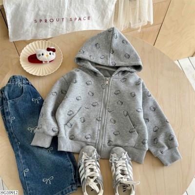 SG10912 SET ÁO KHOÁC NỈ HELLO KITTY MIX QUẦN JEAN NƠ