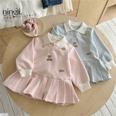 V8253 VÁY DÀI TAY CỔ POLO NINGLI
