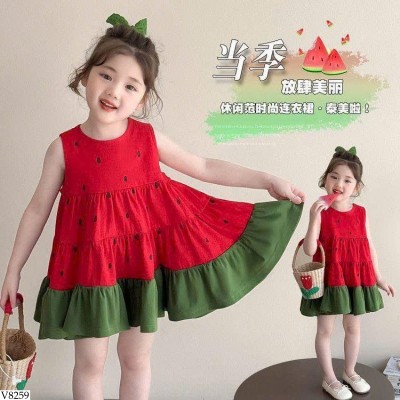 V8259 VÁY DƯA HẤU SÁT NÁCH