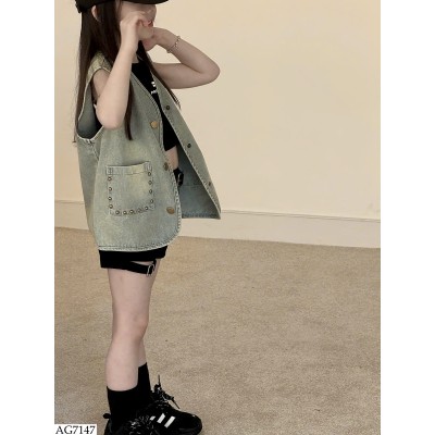 AG7147 ÁO KHOÁC GILE DENIM CHO BG