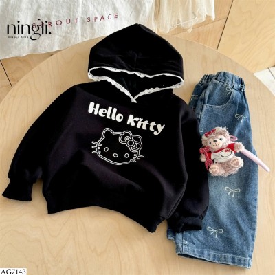 AG7143 ÁO HOODIE MÈO KITTY NINGLI BG