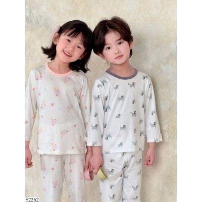 S2262 BỘ MẶC NHÀ HỌA TIẾT CHO BÉ