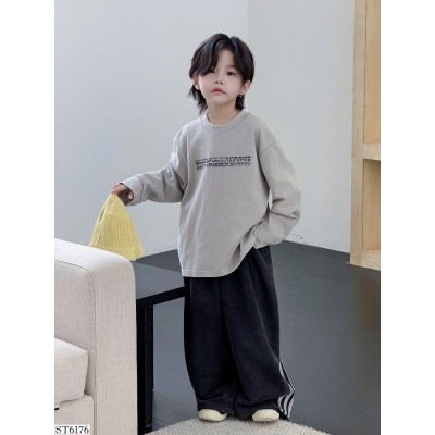 ST6176 SET ÁO PHÔNG DÀI TAY MIX QUẦN SUÔNG KẺ