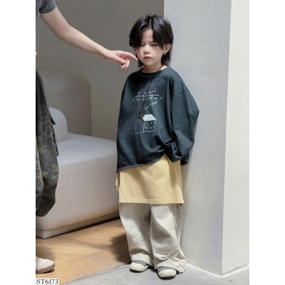 ST6173 SET ÁO PHÔNG DÀI TAY MIX QUẦN SUÔNG BT