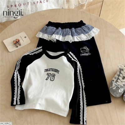 SG10922 SET ÁO THUN DÀI TAY MIX QUẦN SUÔNG