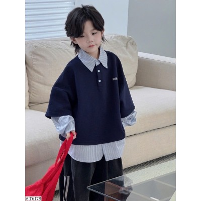 ST6178 SET ÁO GIẢ 2 LỚP MIX QUẦN SUÔNG KẺ