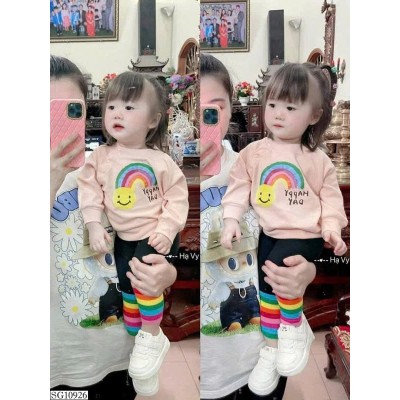 SG10926 SET ÁO CẦU VỒNG MIX QUẦN LEGGING