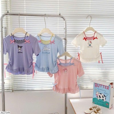 AG7149 ÁO THUN CHIẾT EO HOẠT HÌNH CHO BÉ
