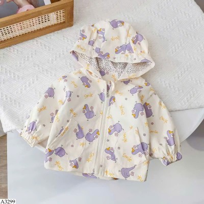 A3299 ÁO KHOÁC HỌA TIẾT HOẠT HÌNH CHO BÉ